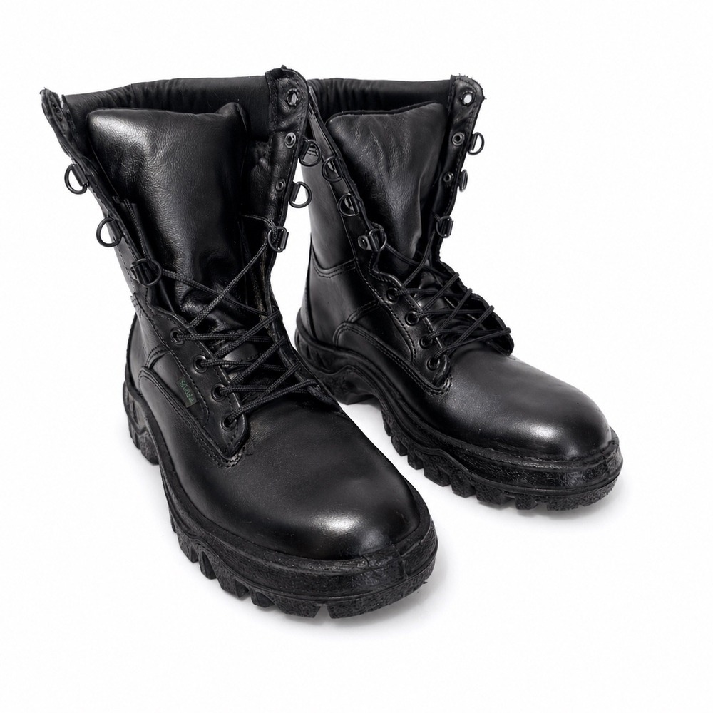 Rocky TMC Duty  5010 Mens 8.5 W Black Leather USPS Plain Toe Boots USA Made